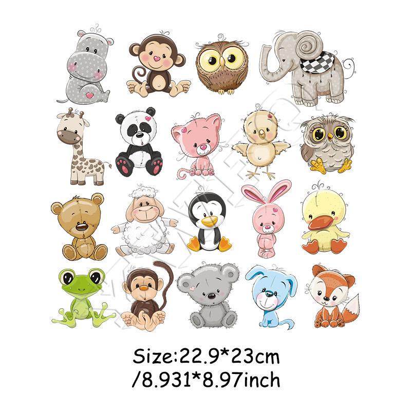 Cute Animals Heat Patches Rabbit Stickers On T-Shirts Custom Accessory Iron On Applique For Kids