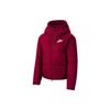 Nike Логотип с надписью Спортивная повседневная теплая хлопковая куртка с капюшоном Женская куртка красного цвета CJ7579-677