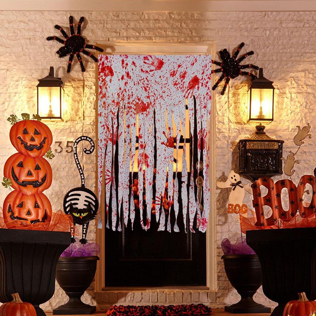 Хэллоуин Занавес для дверного проема Страшное украшение Жуткая ткань для праздника