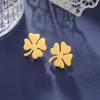 Cazador Lucky Four-leaf Clover Piercing Women Earrings Stainless Steel Gold Color Cute Studs Jewelry Mother's Day Gift 2026 New