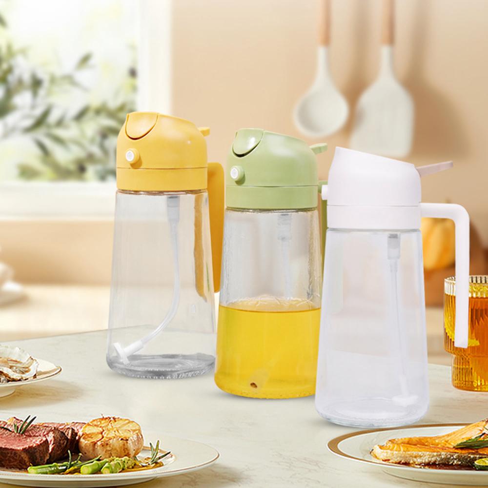 Sprayer For Cooking 2 In 1 Olive Oil Dispenser Bottle For Kitchen 470ml Premium Glass Oil Bottle Food-Grade Oil Mister For Air F