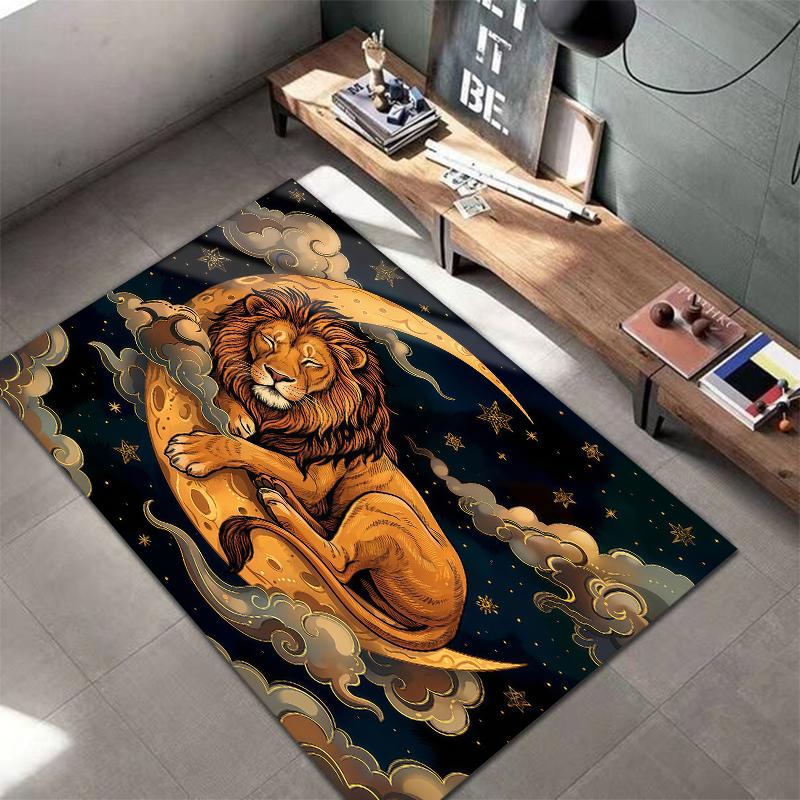 Moon animal cloud Pattern Square Carpet,Area Rug,Carpet Rug for Living Room Bedroom Sofa Playroom Decor,Non-slip Floor Mat,Holiday Birthday Gifts