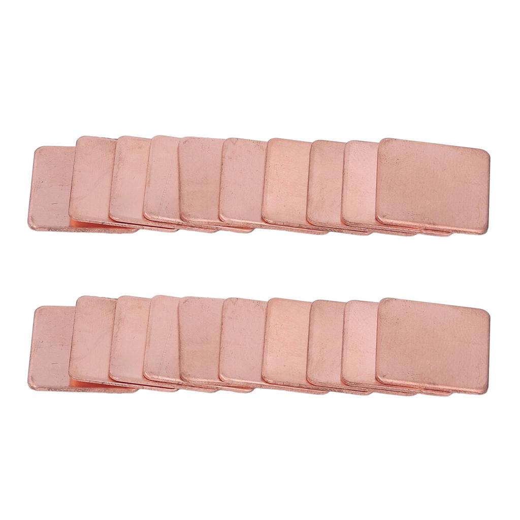 20 шт. Прокладка-радиатор из красной меди для ноутбука, видеокарты, радиаторная пластина, медная прокладка для CPU GPU, толщина прокладки 1,5 мм 0,06 дюйма