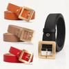 Stylish High-End Women's Square Buckle Leather Belt - Fashionable Korean Design for Jeans