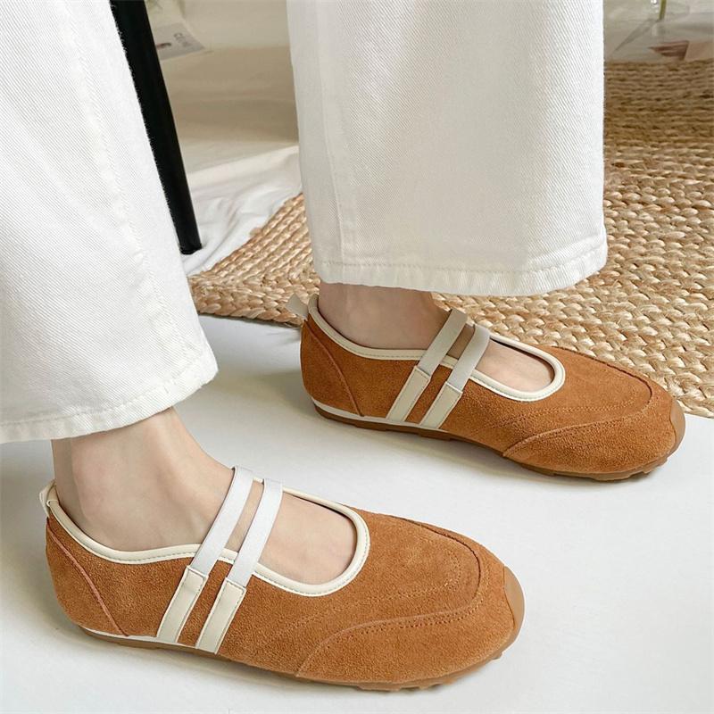 IPPEUM Балетки Квартиры Круглый Носок 2025 Новые Красные Туфли Балерины Женские