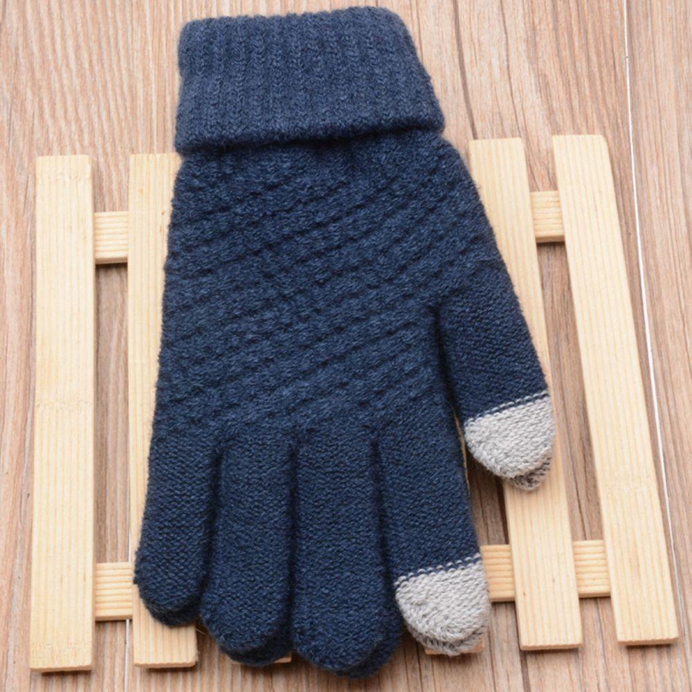 Full Magic Knitted Wrist Knit Female Winter Girl Guantes Screen Solid Women Gloves Warm Touch