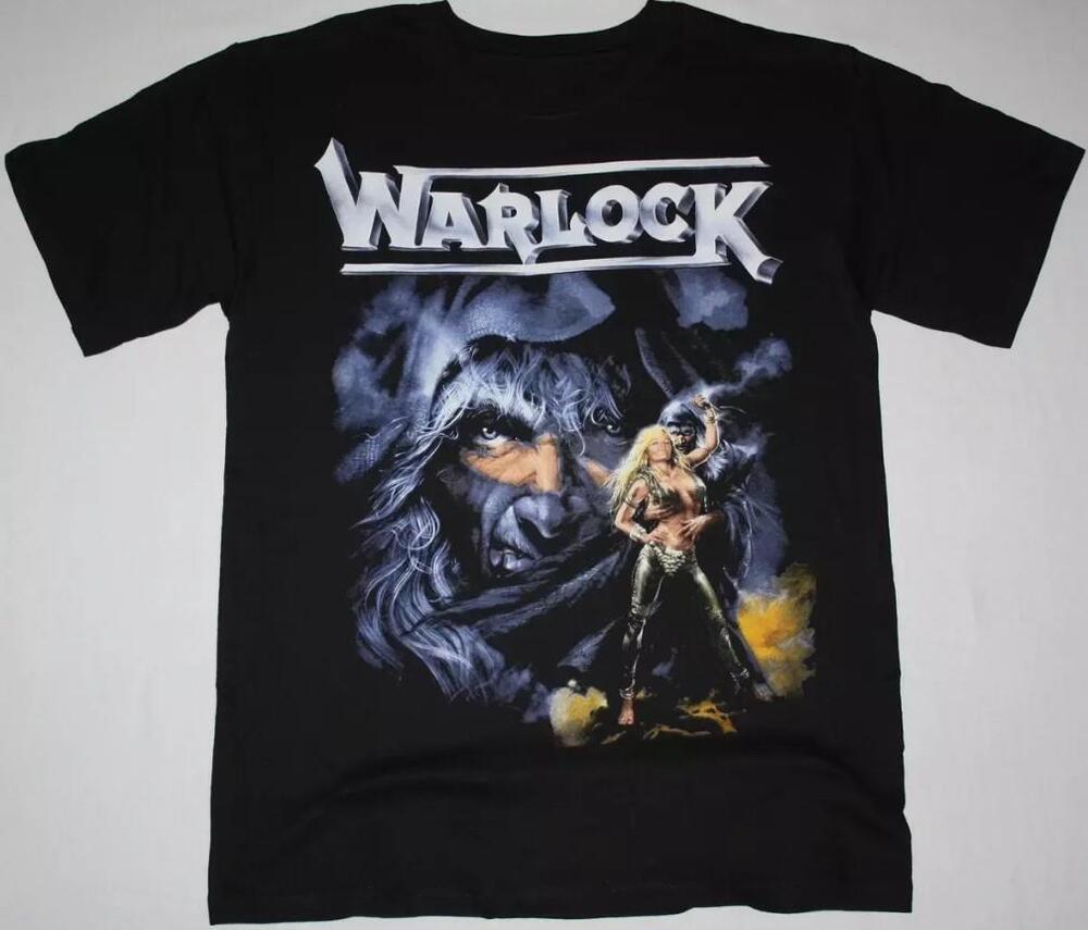 Unisex shirt Cotton Oversize Large Size Warlock Band Gift For Fans Black T-Shirt Cotton Unisex great hot shirt for fan
