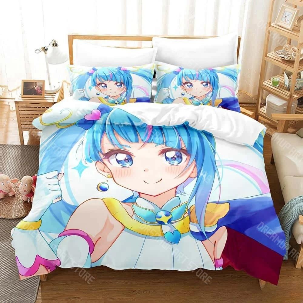 3D-печатный комплект постельного белья Sora Harewataru Glitter Force PreCure для мальчиков и девочек Пододеяльник Размеры: Twin, Queen, King, Full, Single, Double