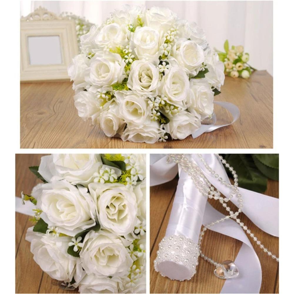 with Silk Ribbon Bridal Bridesmaid Bouquet Pearl Wedding Accessories Wedding Decor