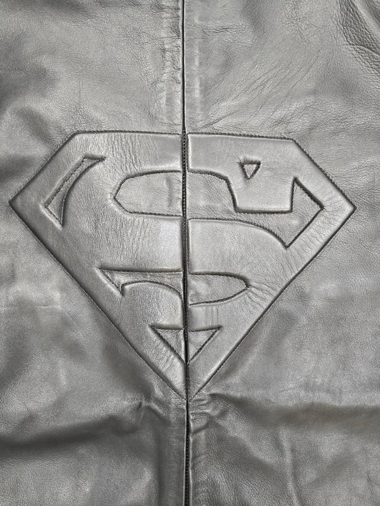 Байкерская куртка Супермена Мужская Черная Натуральная Кожа Ягненка Ручной Работы Мотоциклетная