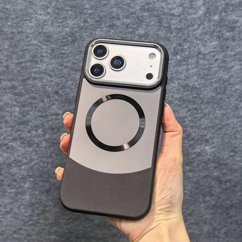 Бизнес Сращивание Кожи Для Магнитного Чехла Для Для Iphone Air 17 16 1 14 13 12 11 Pro Max Plus Матовый Жесткий Чехол