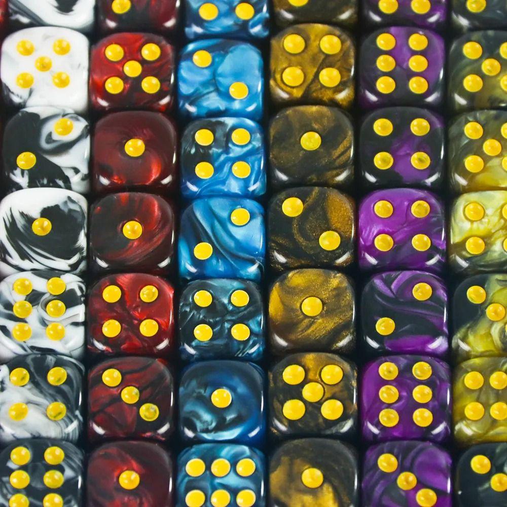 10Pcs/set D6 16mm Colored 6-sided DND Dice Translucent Colors Party Game Polyhedral Dice Role-Playing Acrylic Table Game