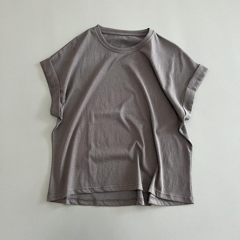 Women Summer Loose Round Neck T-Shirt Cotton Short Sleeve Casual Base Layer Tops