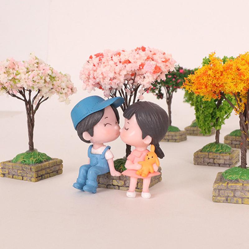 1 шт., аксессуары для домашнего сада, мини-модель дерева, кукольный домик, украшения для сада фей, миниатюры, микроландшафт, фигурка из смолы