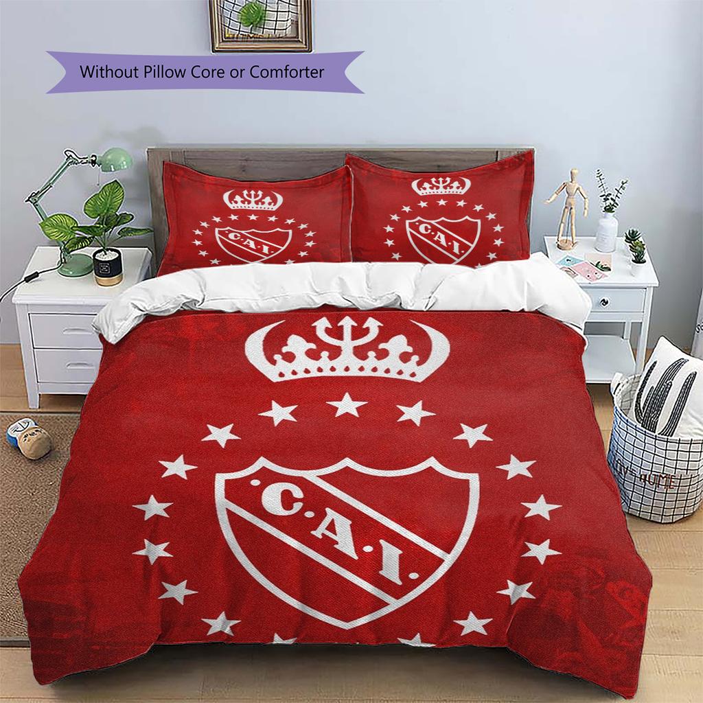 Club Atletico Independiente Pattern Bedding Home Decoration Birthday Gift (1 * duvet cover + 2 * pillowcase, without core)
