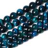 Sky Blue Tiger Eye Natural Stone Beads 15"Strand Smooth Loose Spacer Beads 4/6/8/10/12mm for Jewelry Making DIY Bracelets Accessories