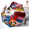 1pc The Powerpuff Girls Automatic Folding Umbrella - Compact 8-Rib Design, Durable Plastic & Iron, Lightweight for Outdoor Daily Use22024