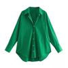 Women Turn Down Collar Elegant Office Basic Candy Color Shirts Long Sleeve Solid Color Work Wear Blouses