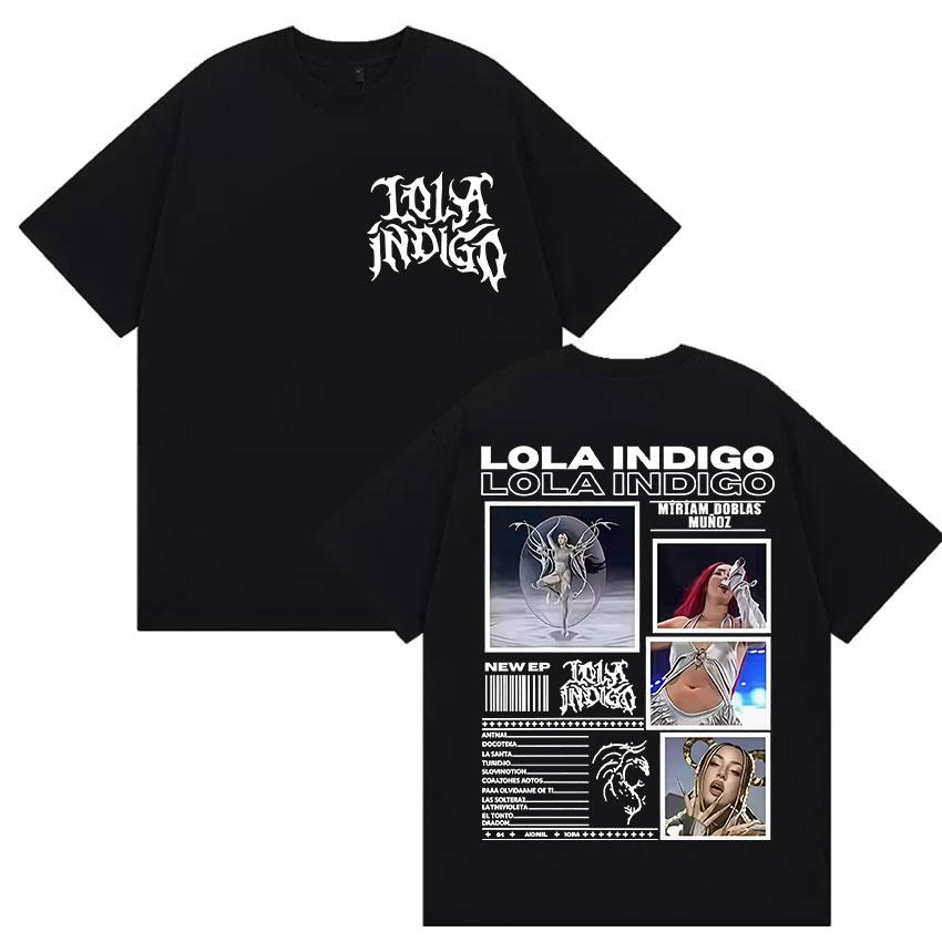 Singer Lola Tour Indigo Merch Graphic Tshirt Unisex Women Retro Fashion Harajuku T Shirts Tops  Cotton Short Sleeve Tees