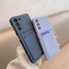 Candy Color Card Holder Soft Shockproof Phone Case Cover For Samsung Galaxy S25 Ultra S24 FE S23 Plus S22 S21 A56 A36 A16 A15 A55 A35 A54 A34 5G
