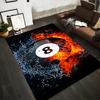 "Fiery and Icy 8 Ball Design Rug Decor - Non-slip rug suitable for living room and bedroom sofas"