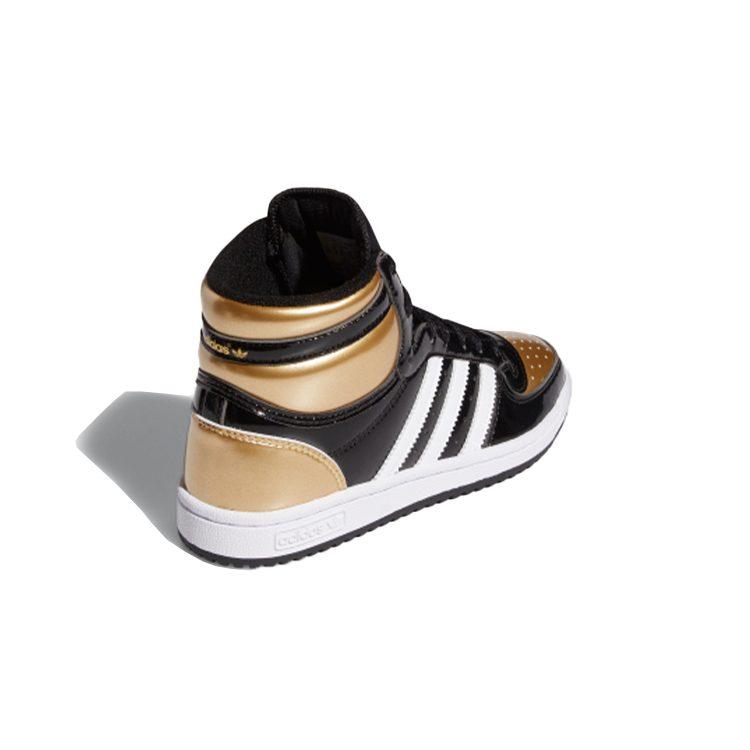 adidas Топ-десять Rb J Высокие Детские Скейтбордические Кроссовки Черный Золотой Белый Подростки FY5486