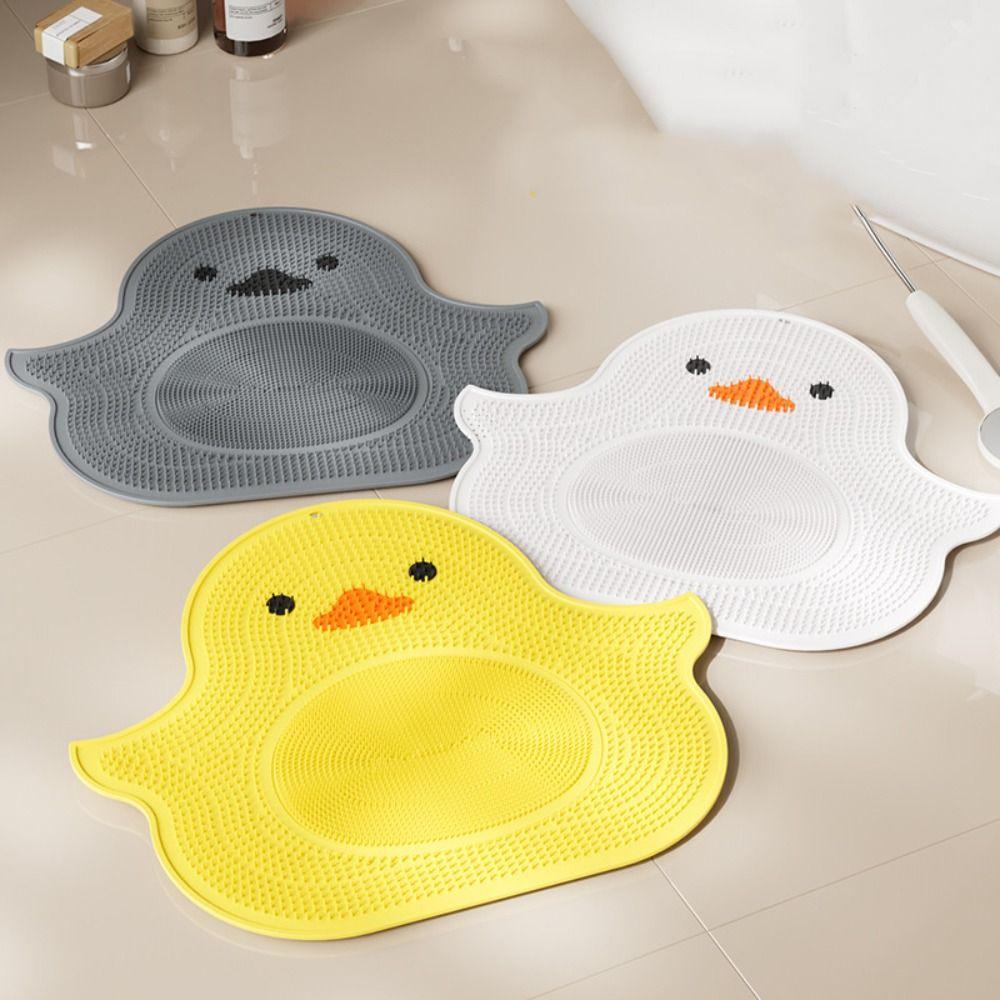 With Suction Cups Shower Foot Scrubber Mat Duck Shaped Massage Pad Bathroom Non Slip Pad Washroom