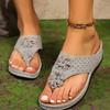 Высококачественная женская обувь, летние женские тапочки, уличные, однотонные, с цветами, на низком каблуке, повседневные, лаконичные, пляжные тапочки-шлепки