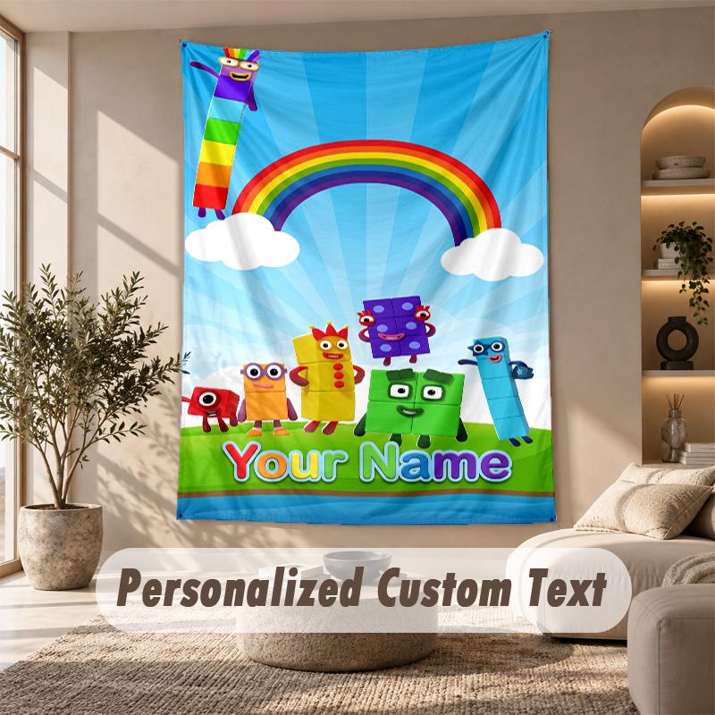 Numberblock Tapestry, Personalized Custom Text, Wall Hanging Tapestry For Living Room Home Wall Decor