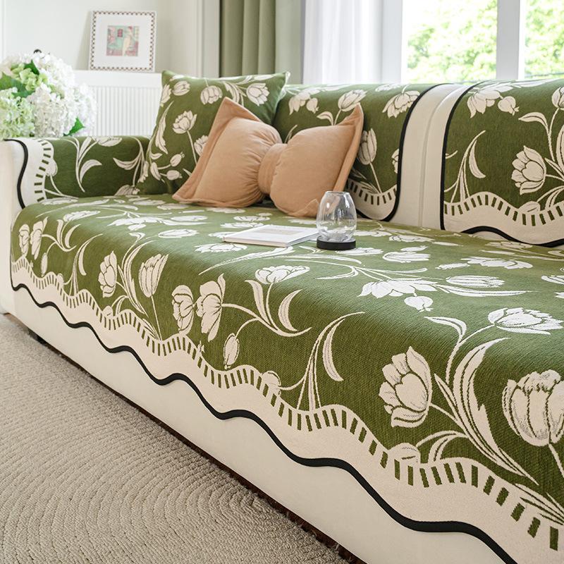 French Medieval Sofa Cushion, Universal Fixed Non-slip Sofa Cover In All Seasons, One Piece of Advanced Feeling Cover Cover Towel