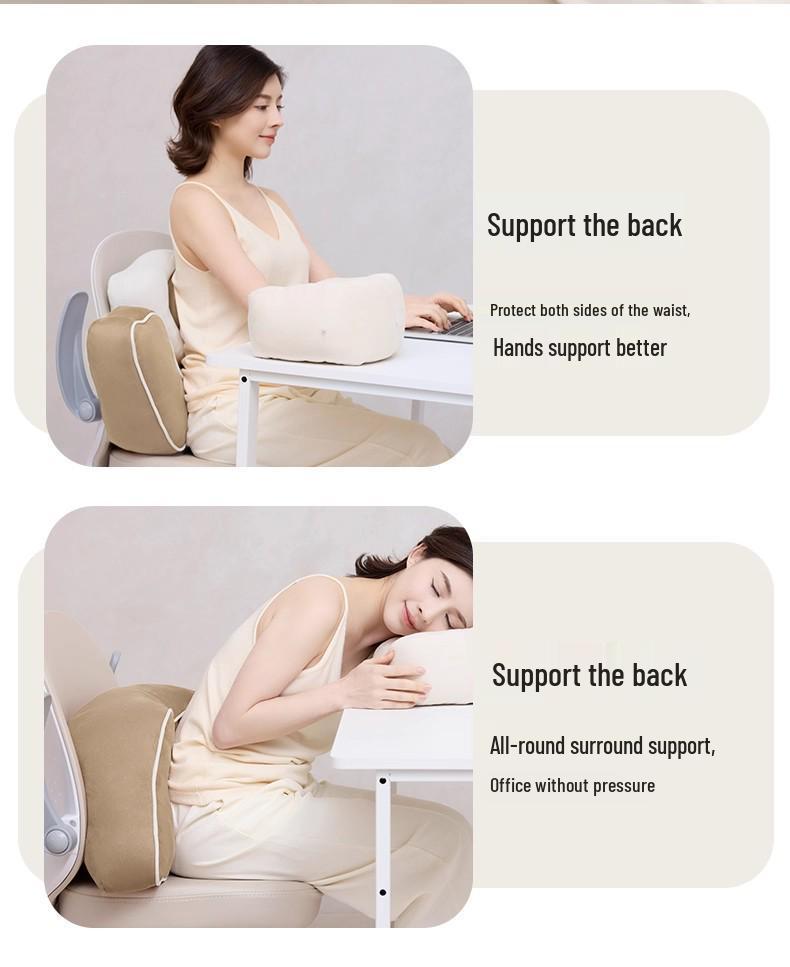 Ergonomic Lumbar Support Pillow for Office Chair and Workstation - for Sitting or Lying Down