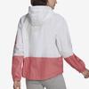 adidas Спортивная тканая куртка с капюшоном с логотипом, женские куртки, белые, розовые, GM5623