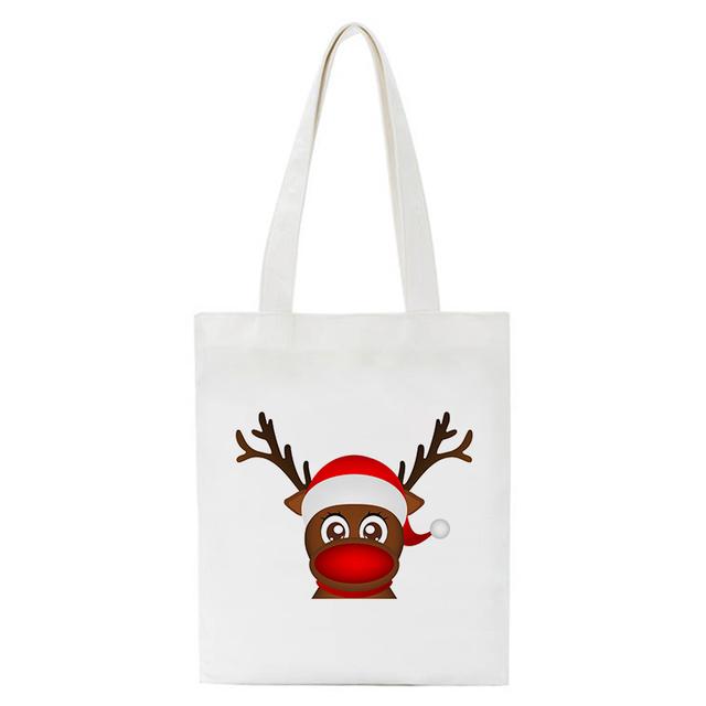 Christmas Gift Bag Shopper Bag Shopping Bag Vintage Canvas Bag Tote Bag Kawaii Shoulder Bag Handbag Cartoon Bolsa De Compras
