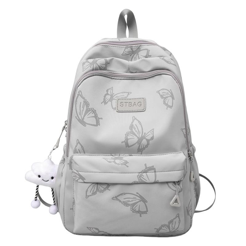 Рюкзак с принтом бабочек на два плеча для студентов, модель 2025 года - нишевый дизайн для девочек среднего, старшего школьного и студенческого возраста.