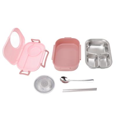 1450 мл Bento Lunch Box из нержавеющей стали с отделением Thermal Bento Box с двойным слоем Bento Containers
