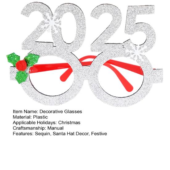 Рождественские декоративные очки, блестящая шапка Санты в форме рогов, детский реквизит для фотосъемки, праздничный новогодний косплей, новинка, очки