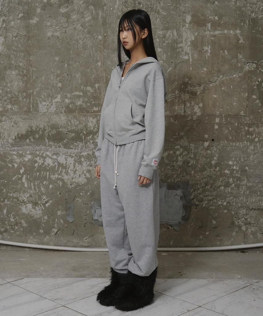 Худи на молнии Erer Vintage Label, меланжево-серый