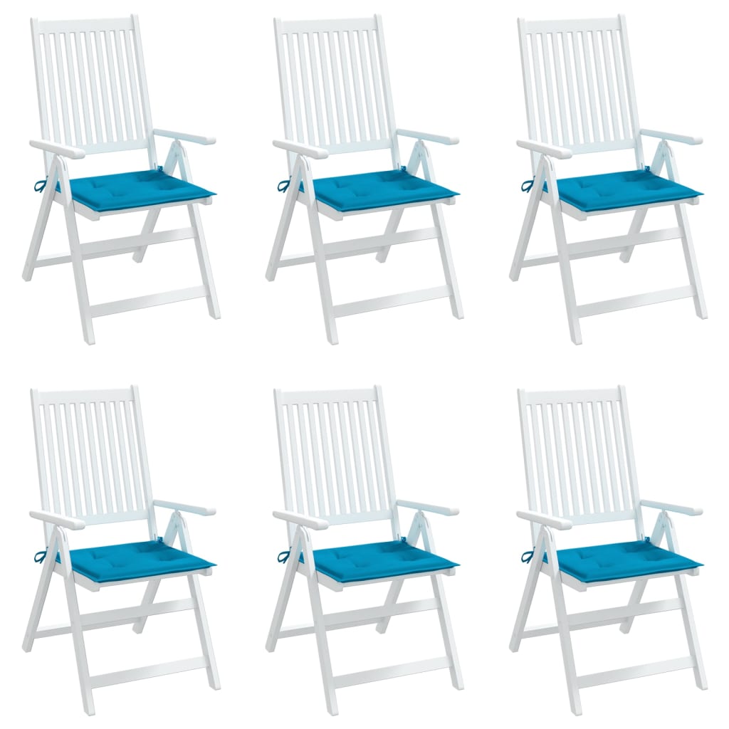 Garden Chair Cushions 6 pcs Blue 50x50x4 cm Oxford Fabric
