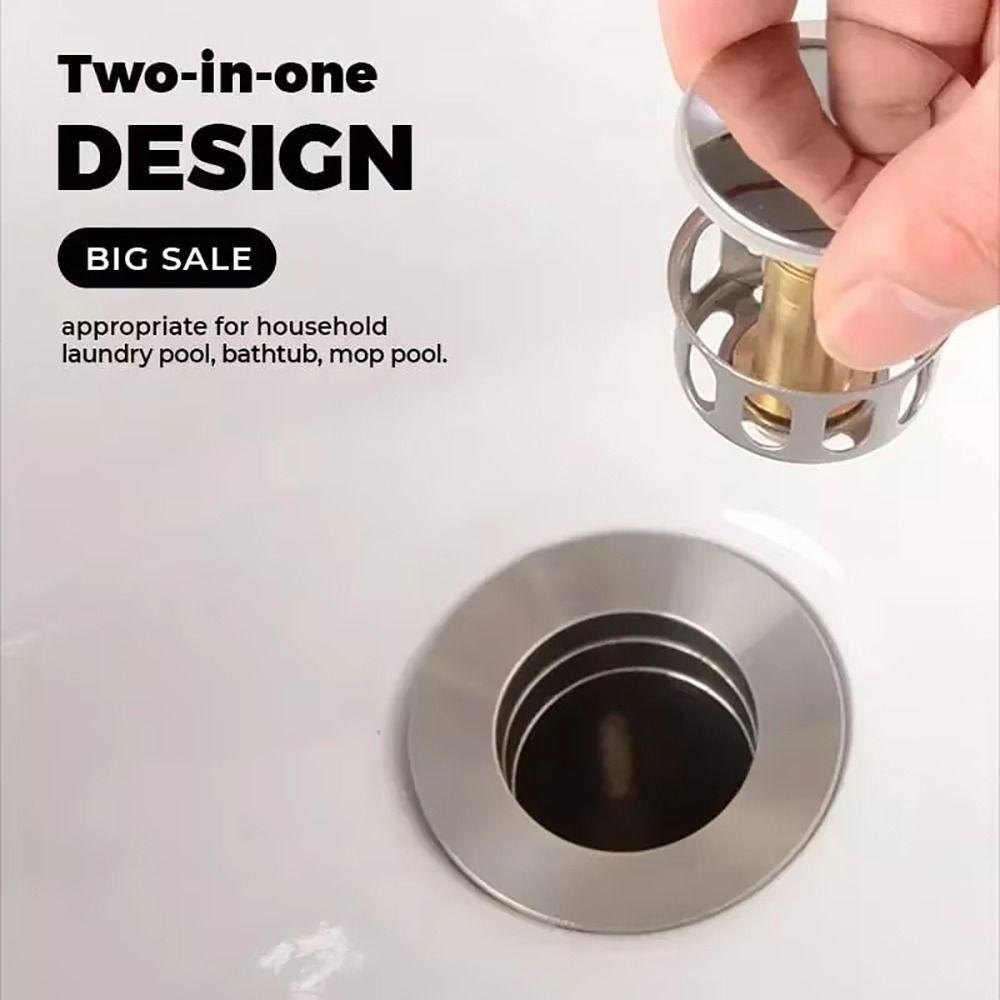 2Pcs Pop-up Type Basin Drain Filter Shower System Bounce Core  for Bathroom Sink