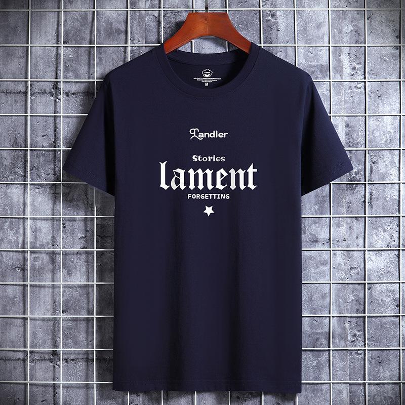 Мужская летняя хлопковая футболка с коротким рукавом большого размера, свободные тонкие топы с принтом