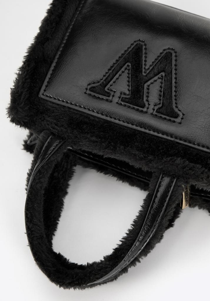 Wittchen Women's Eco-Leather Suitcase Trimmed With Fur, Black, Black, Eco-Leather