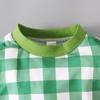 Зеленый клетчатый комбинезон с длинными рукавами для новорожденных мальчиков и девочек, комбинезон, одежда для детей 0-3 лет