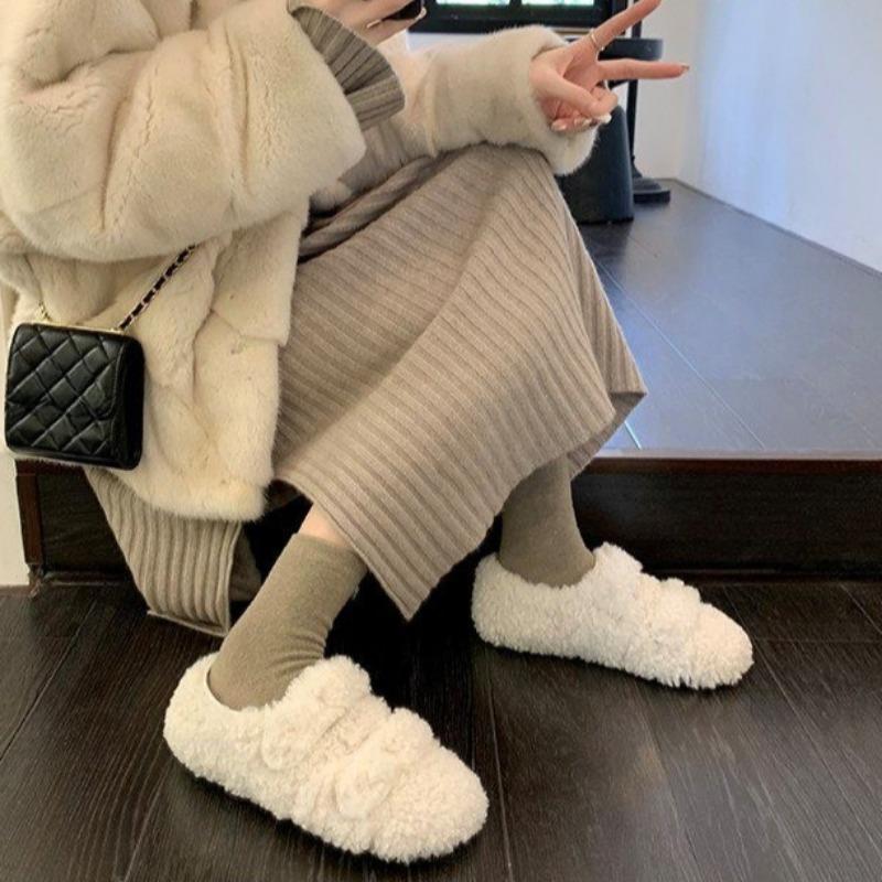 Модные зимние новые туфли на плоской подошве, женские модные туфли с круглым носком из замши и мягкой подошвой, нескользящие, удобные, низкие, шерстяные туфли