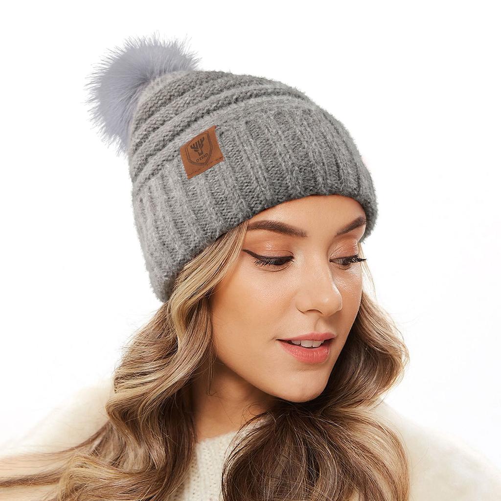 Осенне-зимние шапки для женщин Милая шапка из шерсти с помпоном Теплая однотонная шерстяная шапка Корейская версия Женская жаккардовая модная вязаная шапка Универсальная