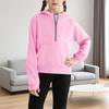 Children's Hooded Zipper Thickened Sweatshirt For Girls Solid Color Top