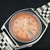 РЕДКИЕ ВИНТАЖНЫЕ МУЖСКИЕ АВТОМАТИЧЕСКИЕ ЧАСЫ SEIKO 5 7009A ЯПОНИЯ ПЕРСИКОВЫЙ ЦИФЕРБЛАТ a709550-1