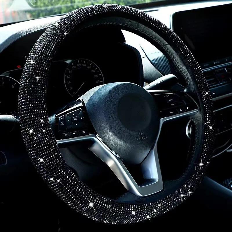 Bling Bling Алмазные стразы Автомобильный чехол на руль 37/38 см Авто Аксессуары для интерьера Женский чехол Автомобильный Стайлинг Four Seasons