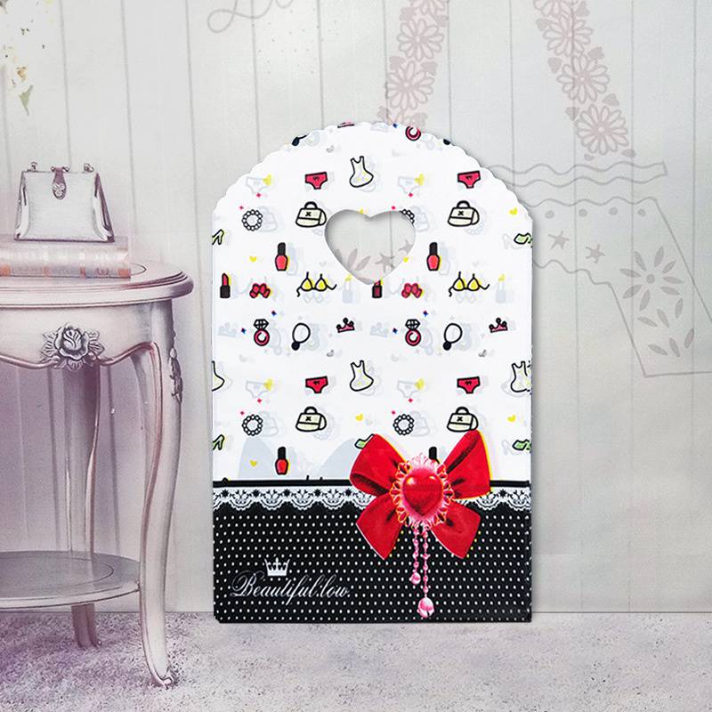 Small Plastic Bag With Handle Packaging Bags Boutique Gift Bag Mini Bag 50Pcs Trinket Bag Multi Designs