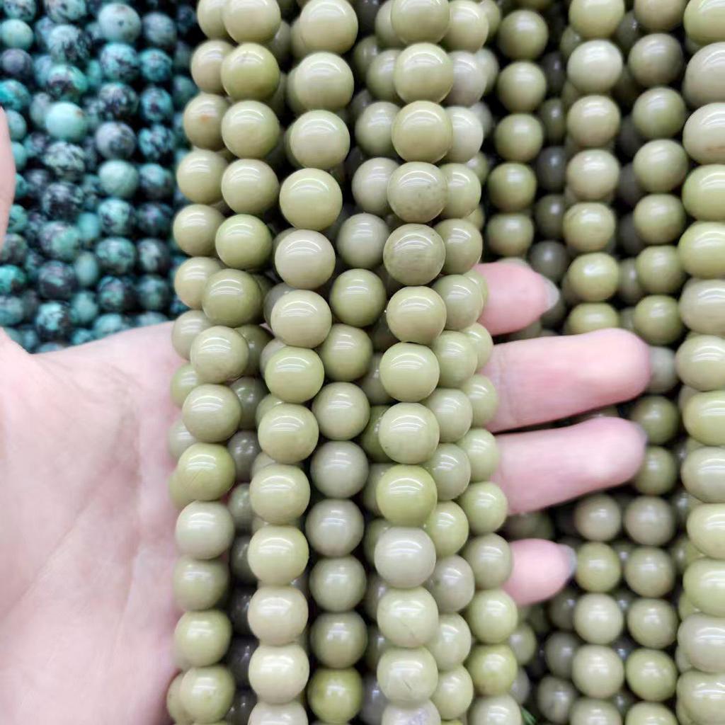 Камень Алха Цвет Авокадо Круглые Свободные Бусины для Изготовления Ювелирных Изделий Своими Руками