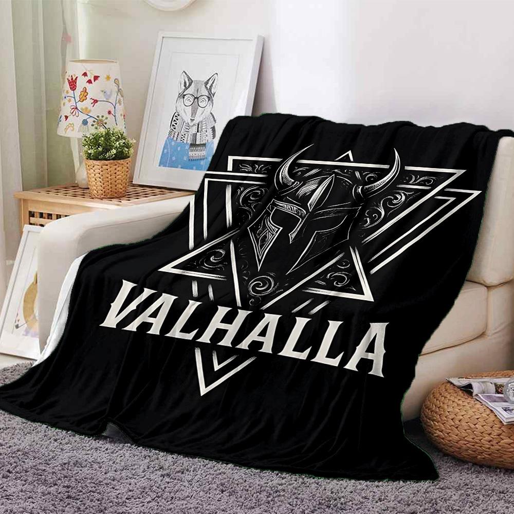 1 шт. Плед Вальгалла Viking - Мягкий Фланелевый, Уютный Всесезонный Полиэстер, Идеально для Дома, Офиса, Спальни - Идеальный Подарок s1194